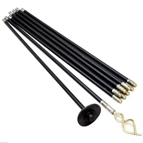 10-Piece Drain Rod Set With Worm Screw & Plunger – 9-Metre Unclogging Kit 1