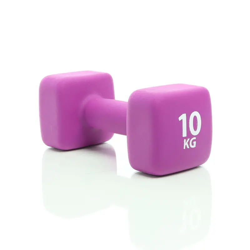 10Kg Purple Neoprene Short Dumbbell – Heavy-Duty Non-Slip Weight For Strength Workouts 1