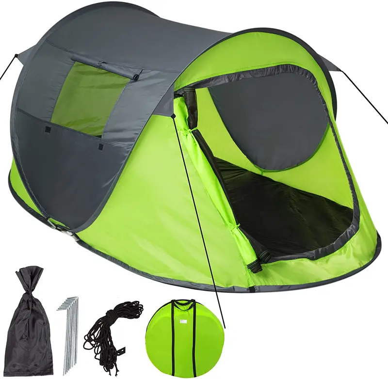 2-Person Pop-Up Tent – Lightweight, Packable With Pegs, Guy Ropes & Carry Bag 1