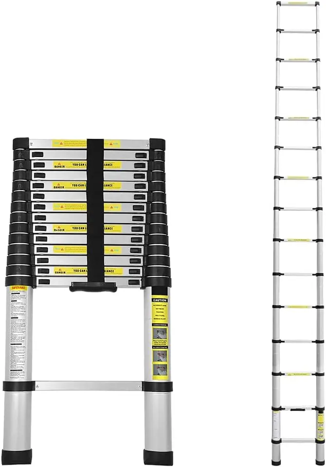 3.8-Meter Telescopic Aluminum Ladder With Carry Bag – Lightweight & Locking Sections 1