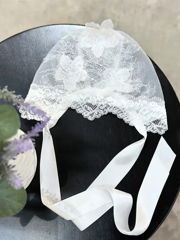 3D Floral Detail Baby Bonnet By Teter Warm® – Textured Botanical Design, Style Ab04 1