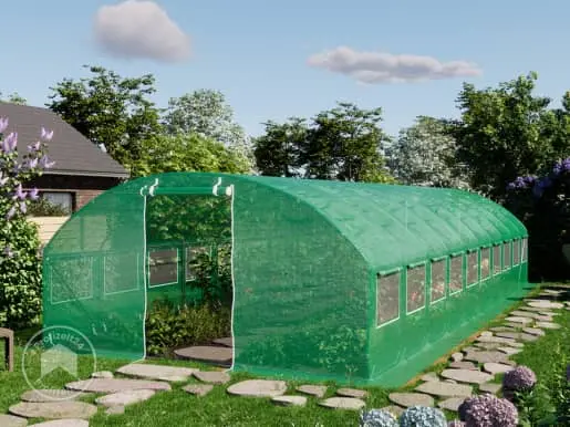 4X10M Green Pe Foil Greenhouse – Heavy-Duty Polytunnel Structure 1