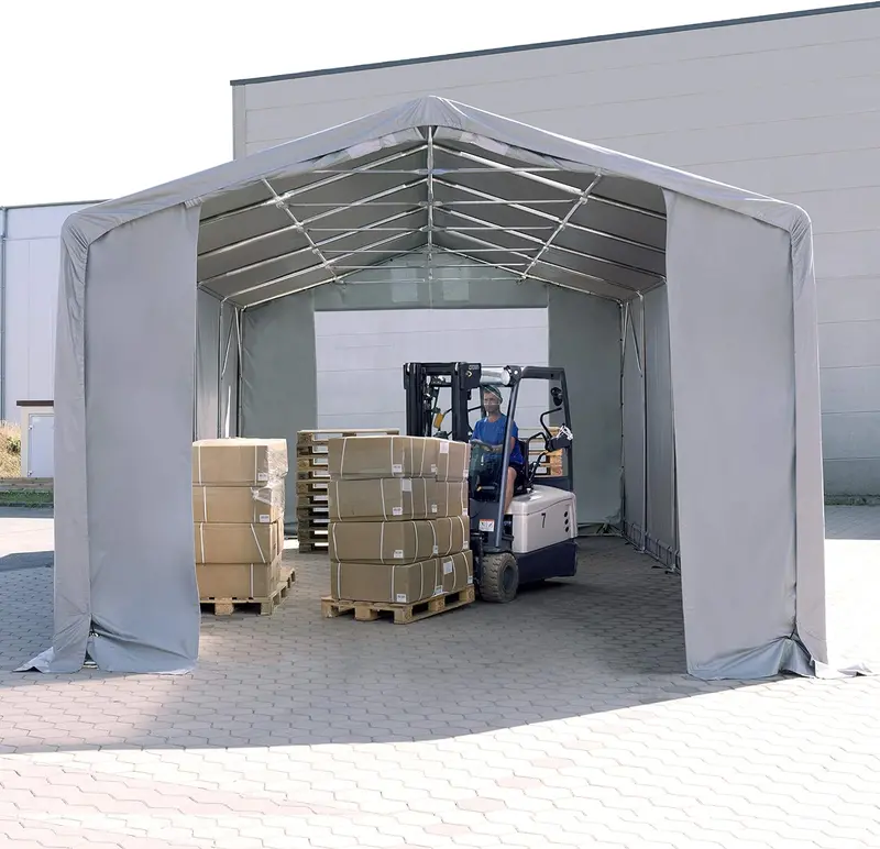 6X8M Pvc Tarpaulin Tent Hall – Gray Finish For Concrete Foundations 1