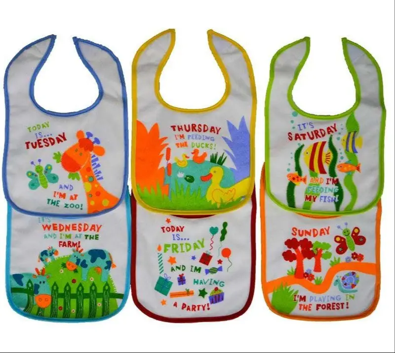 7-Day Reusable Bib Set – Days Of The Week Printed For Babies 1