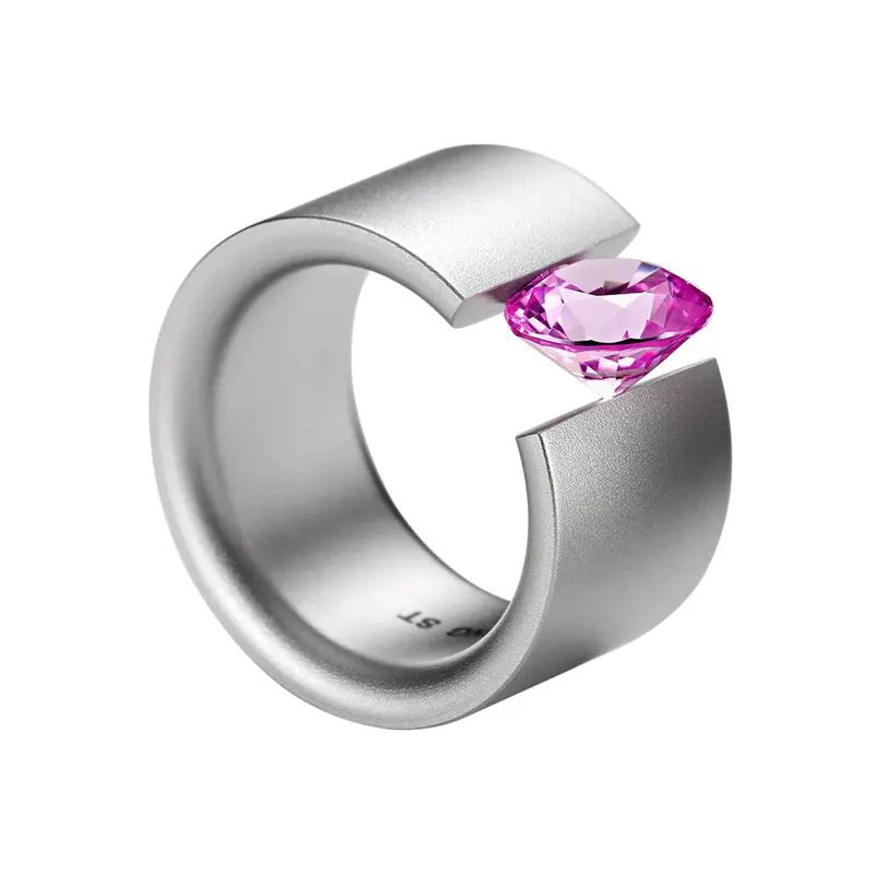 Akrobat Stainless Steel Tension Ring With Synthetic Sapphire 1