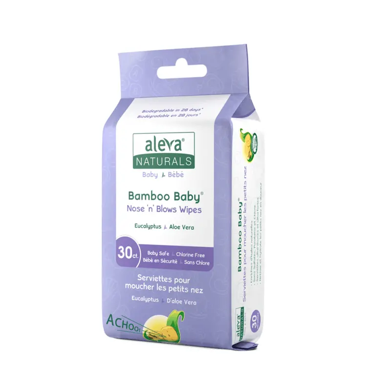 Aleva Naturals Bamboo Baby Nose 'N' Blows Saline Wipes – 30 Count 1