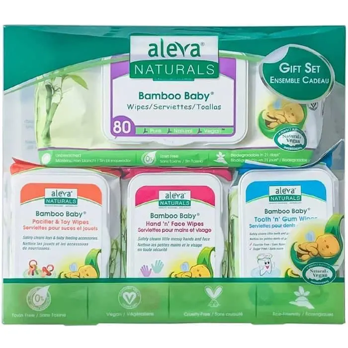 Aleva Naturals Bamboo Baby Wipes Gift Set – Premium Starter Bundle 1