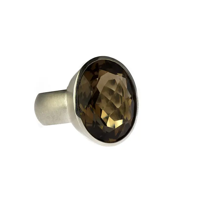 Alice Ring In Sterling Silver With Smoky Quartz 1