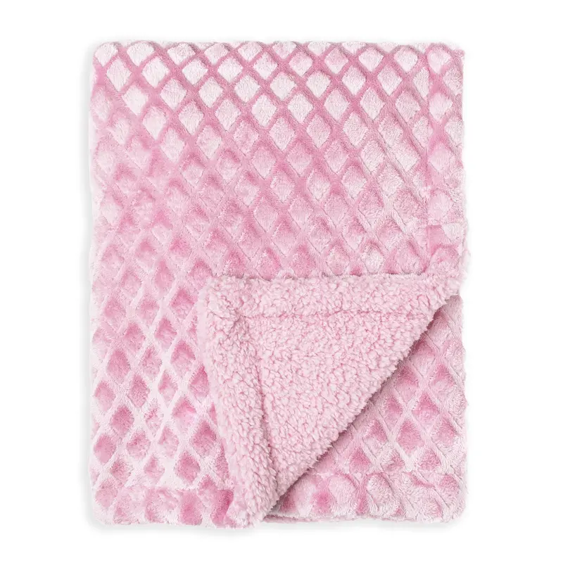 Amor Bebe Diamond-Plush Pink Baby Blanket – Ultra-Soft Comfort Throw 1