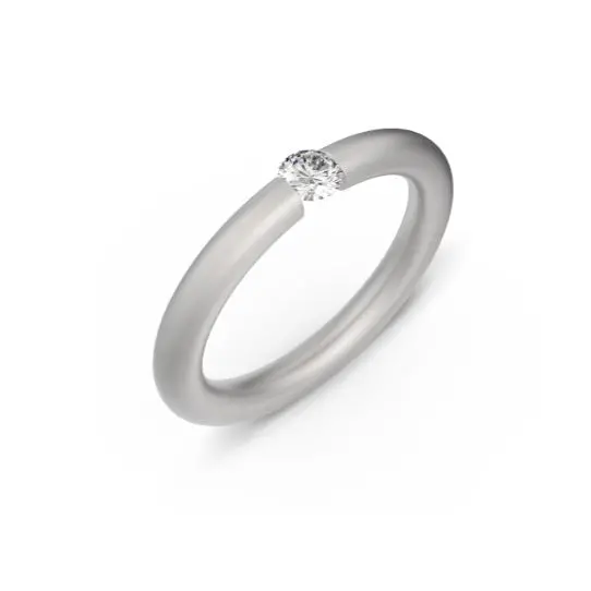 Antares Tension Ring In Platinum With Brilliant Diamond 1