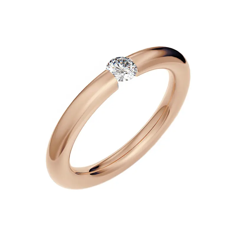 Antares Tension Ring In Red Gold With Diamond 1