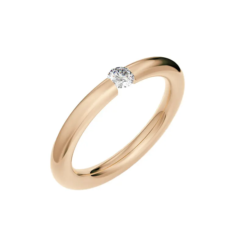 Antares Tension Ring In Rose Gold With Diamond 1