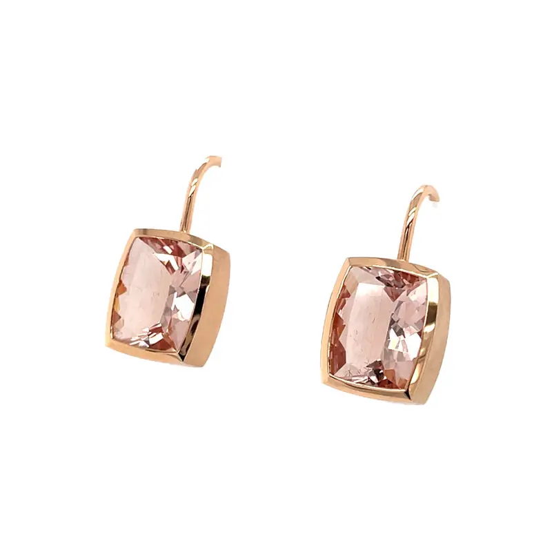 Aurora Dangle Earrings In Rose Gold With Morganite 1