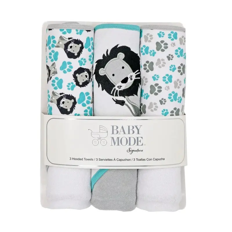 Baby Mode Assorted 3-Pack Hooded Towels For Infants And Toddlers 1