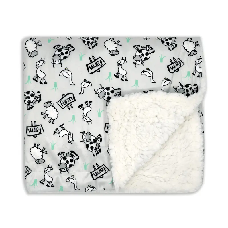 Baby Mode Luxe Mink Sherpa Throw Blanket 1
