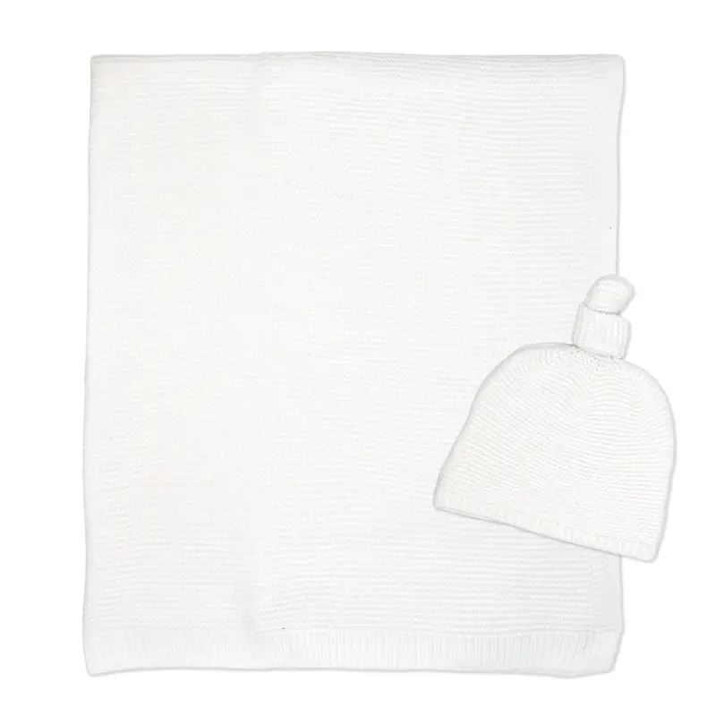 Baby Mode Signature Knit Blanket And Matching Hat Set – 2-Piece Newborn Bundle 1