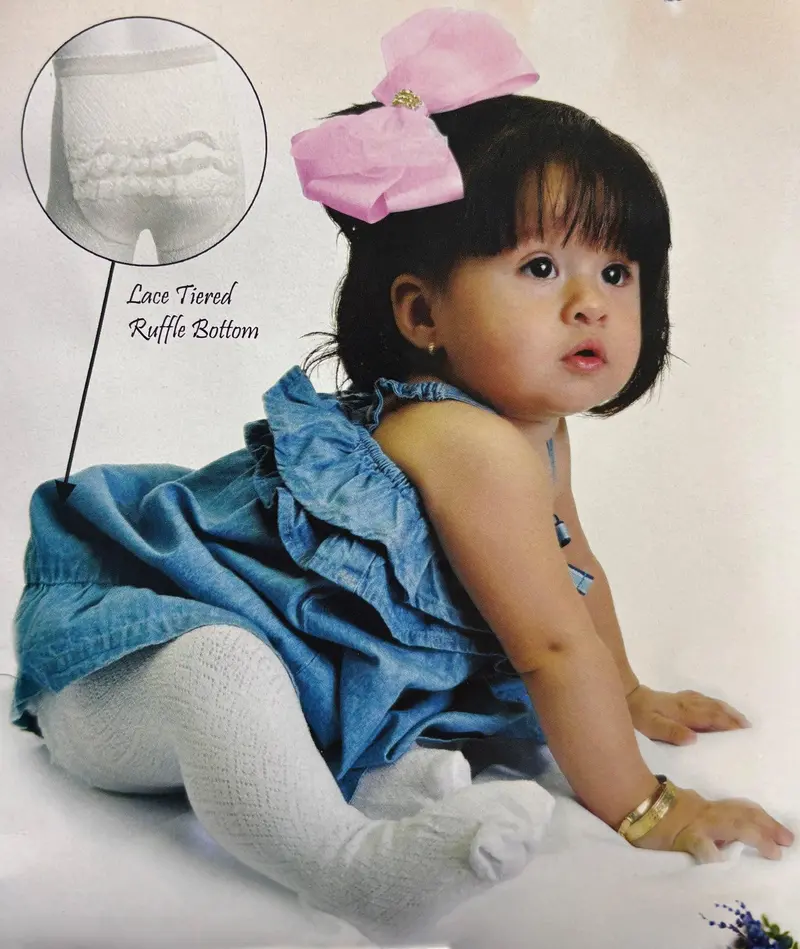 Baby Pantyhose With Lace Ruffle Detail – Formal Kids Wear 1