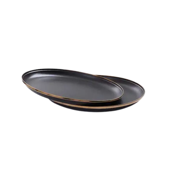Barebones Enamel Deep Dinner Plate – 2-Piece Outdoor Serving Dish 1