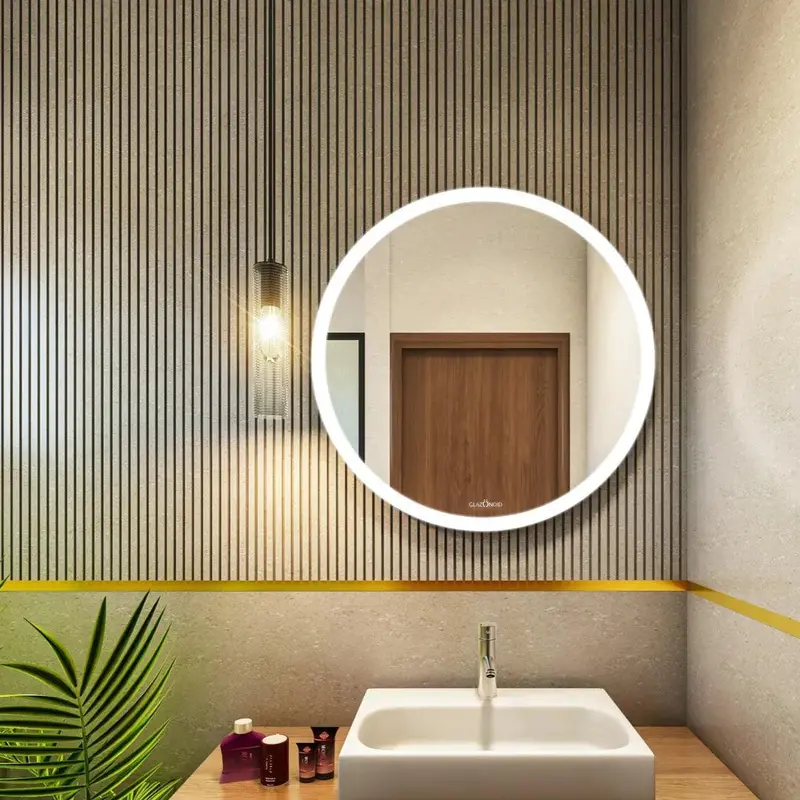 Bezel-Free Round Mirror With High-Lumen Led Array 1