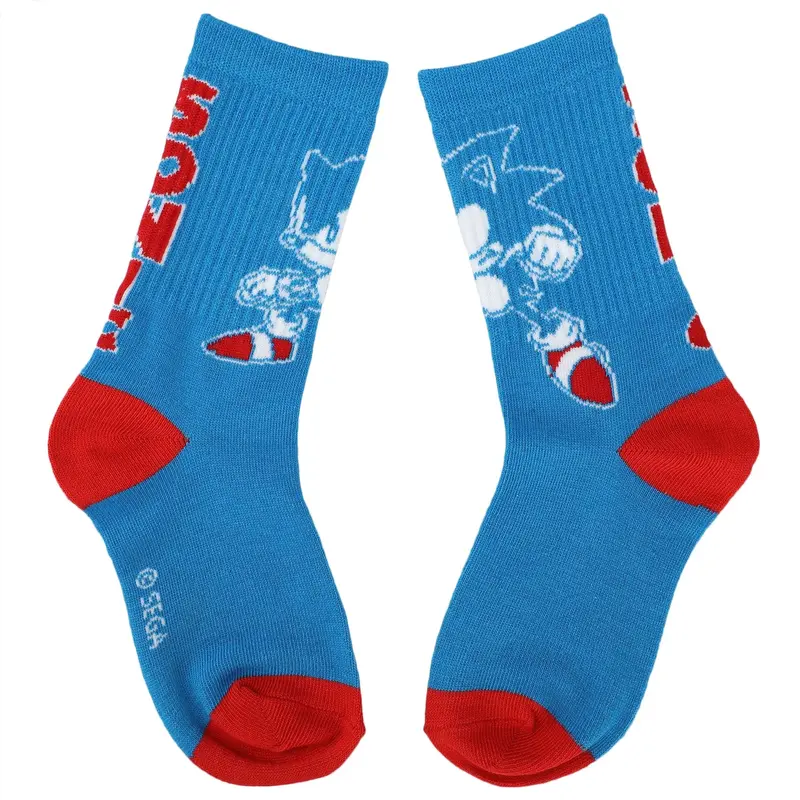 Bioworld Sonic The Hedgehog Youth 3-Pack Crew Socks 1