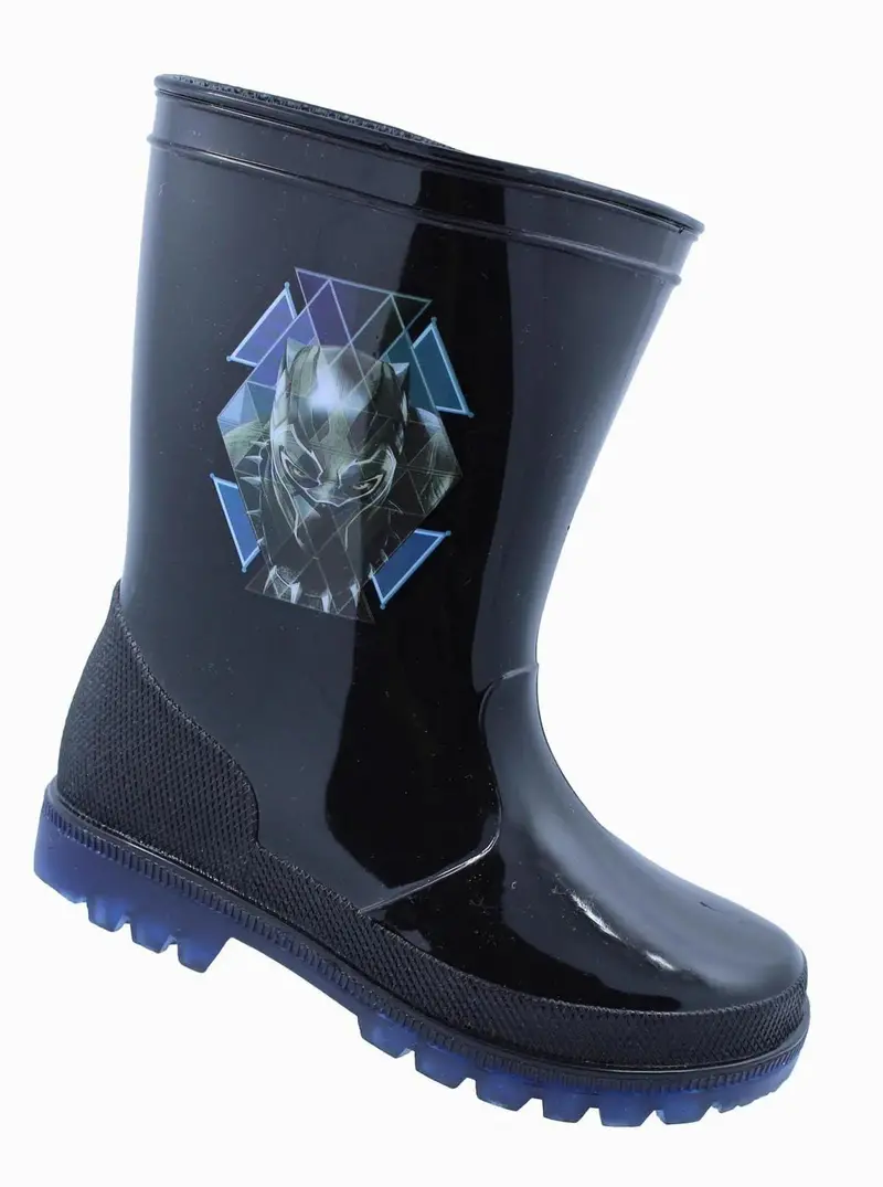Black Panther Kids’ Rain Boots – Waterproof Youth Footwear For Wet Weather 1