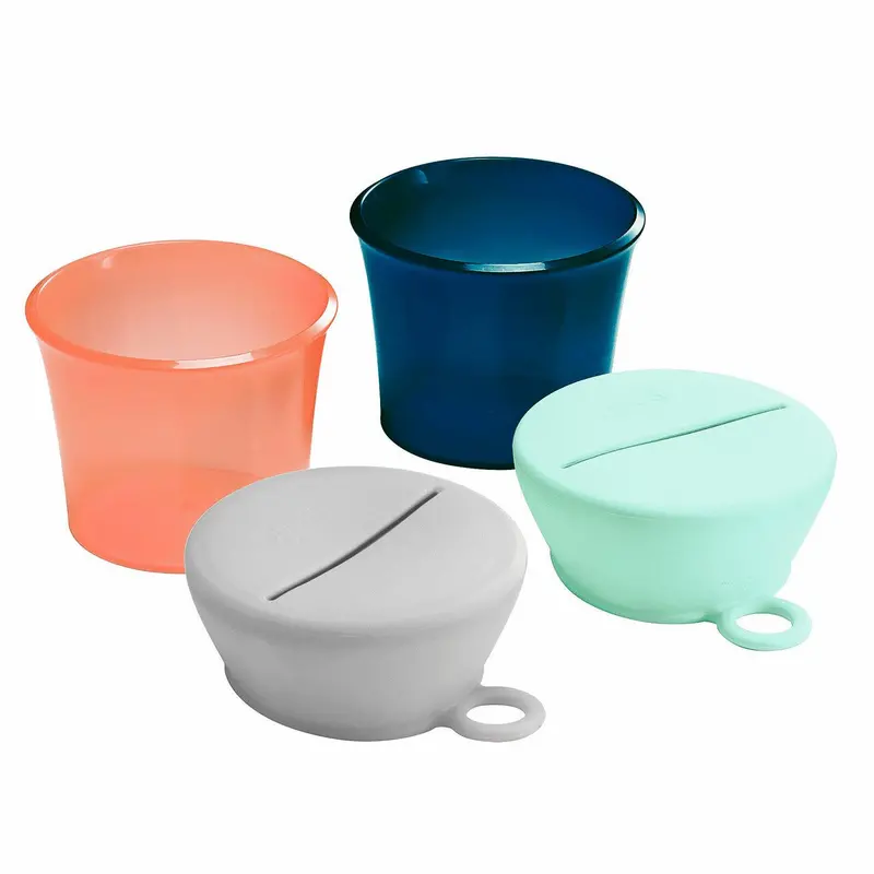 Boon Snug Snack Silicone Snack Cups With Lids – 2-Pack, Universal Fit 1