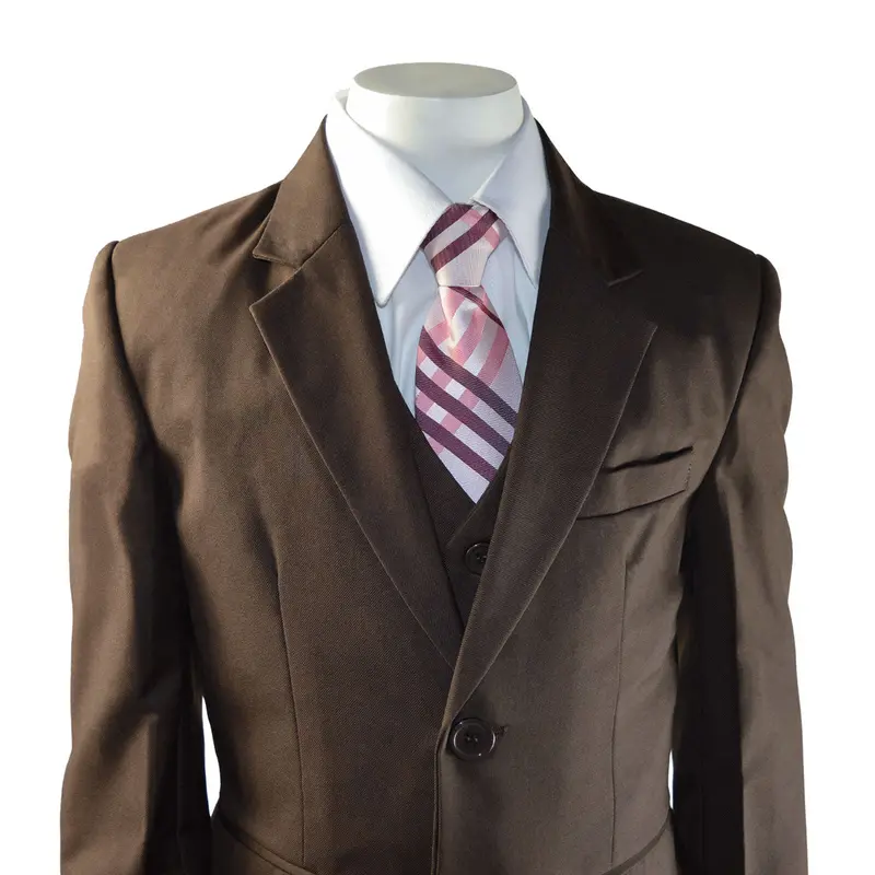 Boys' 5-Piece Chocolate Formal Suit Set For Kids – Premium Dress Ensemble (3 Months To 22 Years) 1