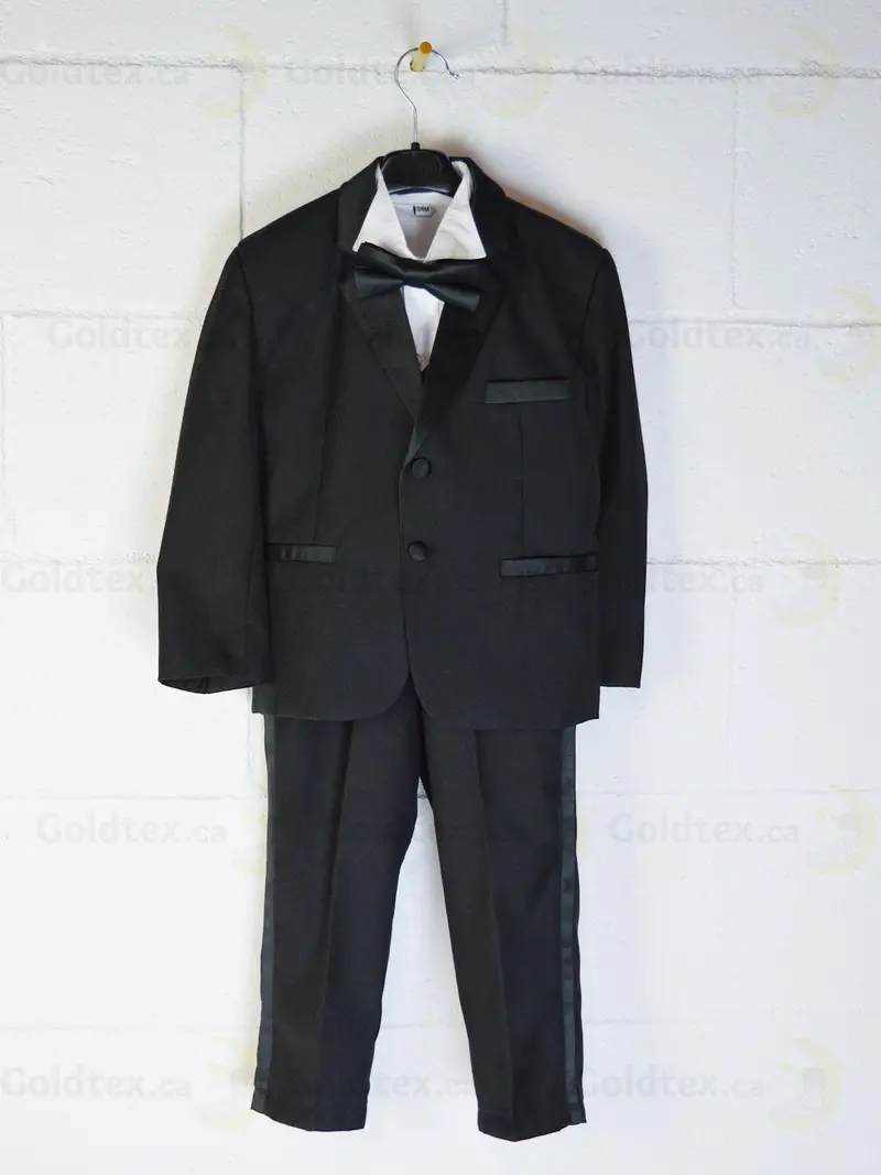 Boys Black Tuxedo Outfit – Classic Formalwear For Weddings, Proms, And Celebrations 1