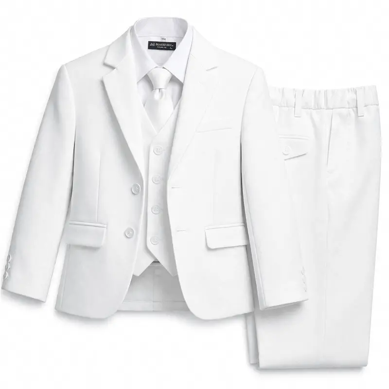 Boys' White 5-Piece Formal Suit – Complete Outfit (3 Months To 22 Years) 1