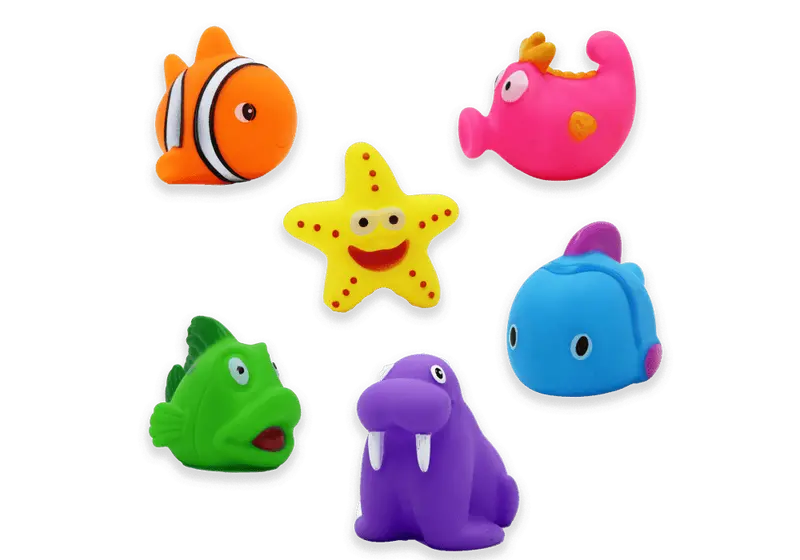 Buba Baby 6-Pack Fish-Themed Bath Toys For Toddlers 1