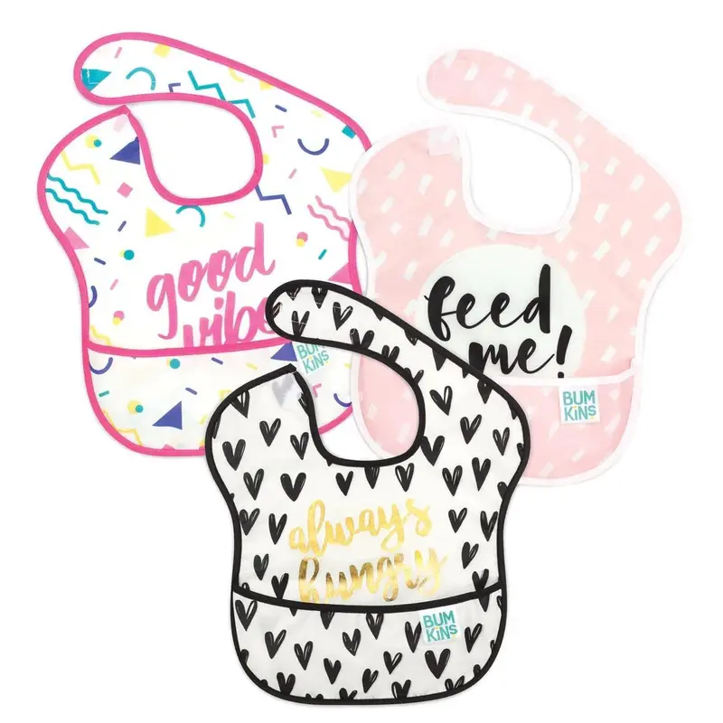 Bumkins Superbib Variety Pack – Alwayshungry, Feedme, Goodvibes, 3-Pack 1