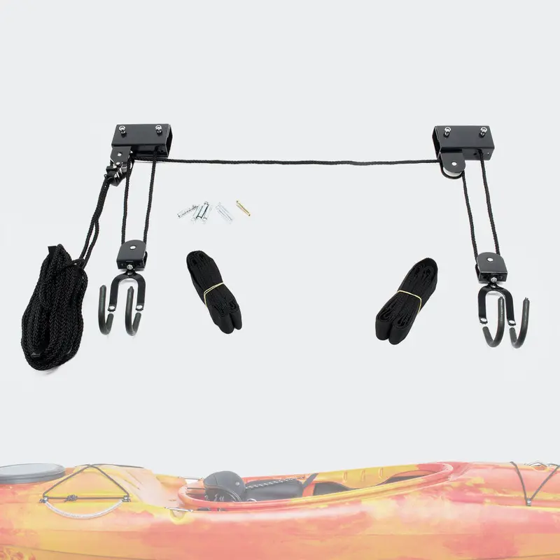 Ceiling-Mounted Kayak Hoist System – Pulley-Based Garage Storage For Sups And Canoes 1