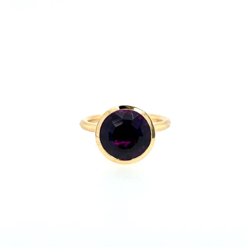 Celestial Star Map Ring In 18K Yellow Gold With 4.17 Ct Amethyst 1