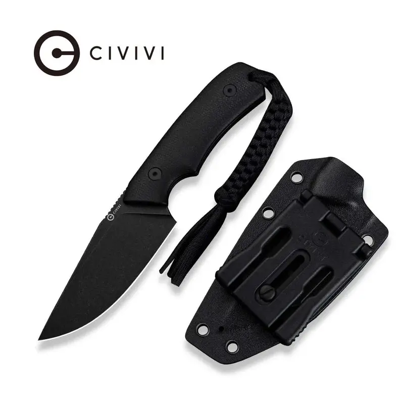 Civivi Gander Micarta Variant – Black Canvas Handle, Stonewashed 14C28N Edge (3.63") 1
