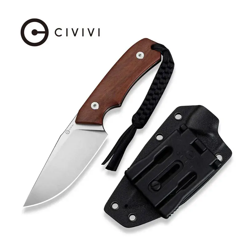 Civivi Gander Wood Handle Knife – Guibourtia Inlay, 14C28N Steel (3.63") 1