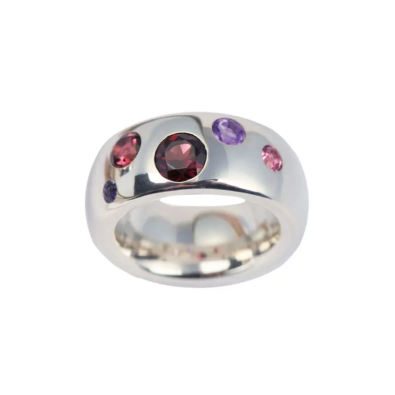 Colorplay Red Ring In Sterling Silver With Garnet, Amethyst, And Sapphire 1