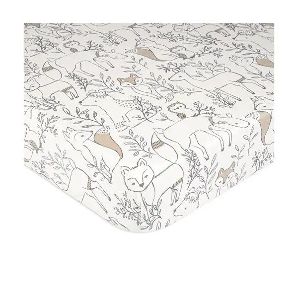Crane Ezra Woodland Fitted Crib Sheet 1