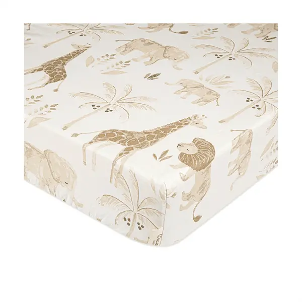 Crane Kendi Fitted Crib Sheet – Safari Animal Print 1