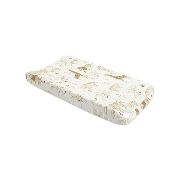 Crane Kendi Quilted Changing Pad Cover – Safari Animal Print 1