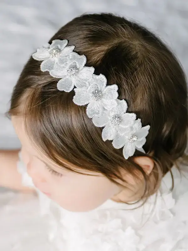 Crystal-Accented Floral Headband For Baby Girls By Teter Warm® – Delicate Everyday Wear, Style Ah44 1