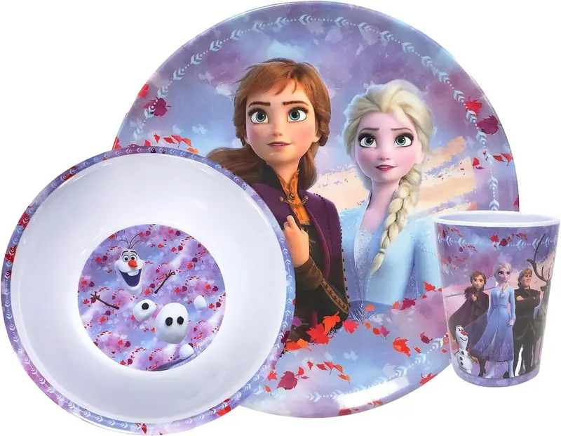 Danawares Disney Frozen Melamine Dinnerware Set – Shatterproof Kids’ Tableware Bundle 1