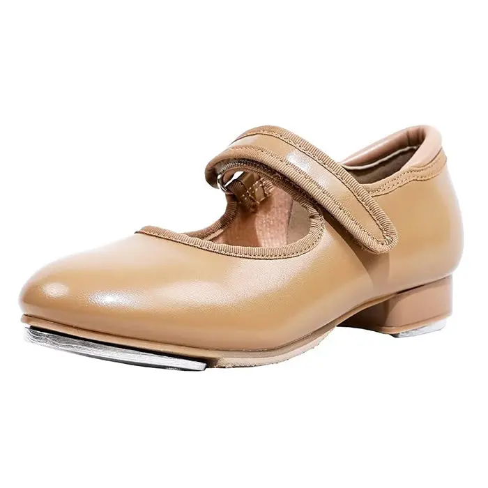 Danshuz Children’S Tap Shoes – Velcro-Closure Tan Dance Footwear (Sizes 9.5T–2Y) 1