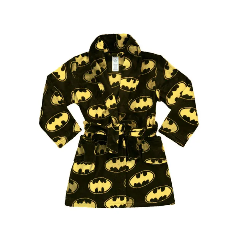 Dc Comics Batman Fleece Bath Robe – Soft Hooded Towel Robe For Kids (2T–6X) 1