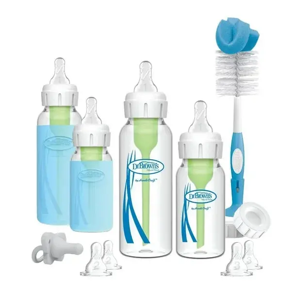 Dr. Brown'S Glass Anti-Colic Bottle Starter Set – Natural Flow Options+ Narrow Neck Feeding Kit 1