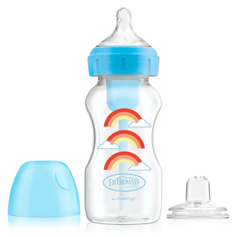 Dr. Brown'S Options+ Wide-Neck Sippy Bottle Starter Kit – 9 Oz Anti-Colic Bottle 1