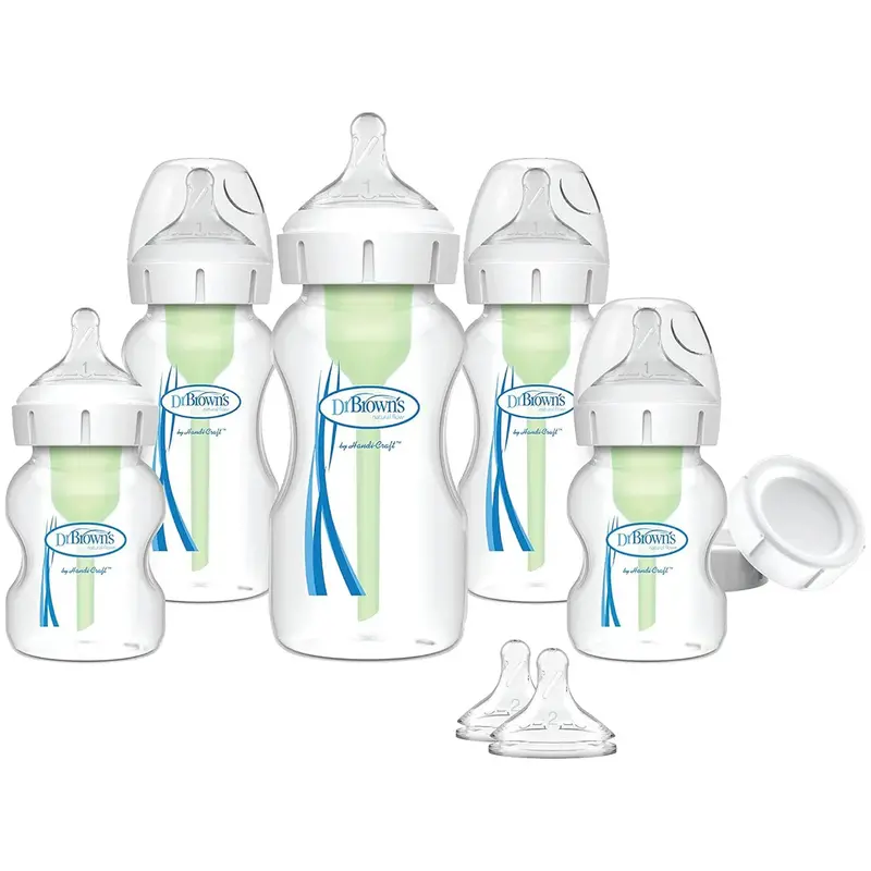 Dr. Brown'S Wide-Neck Anti-Colic Newborn Gift Set – Natural Flow Options+ 1