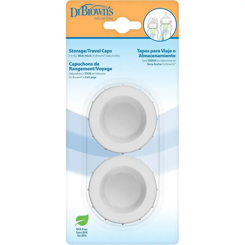 Dr. Brown'S Wide-Neck Bottle Travel Caps – 2-Pack Storage Solution 1