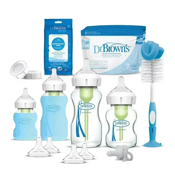 Dr. Brown'S Wide-Neck Glass Bottle Starter Kit – Anti-Colic Natural Flow System 1