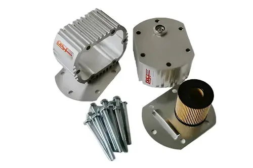 Fast Coolers Dual Aluminum-Covered Transmission Cooler Bundle With Sight Glass & Filter 1