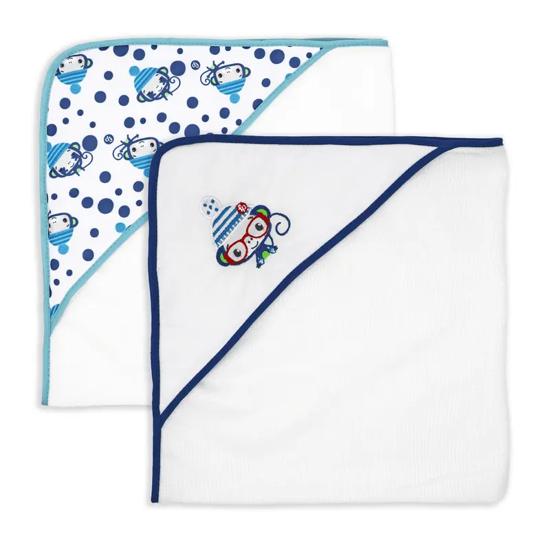 Fisher-Price Monkey-Themed Hooded Towel Set (2-Pack) 1